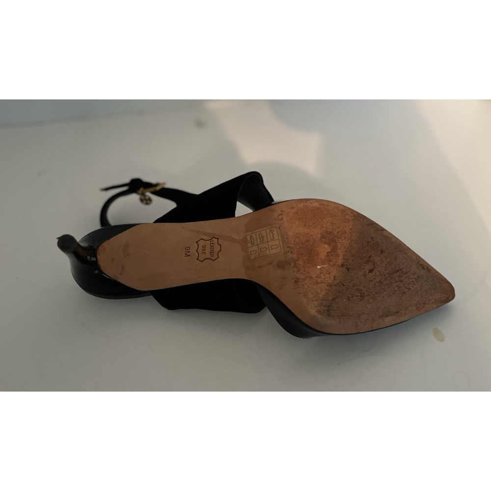 TORY BURCH ASHTON BLACK SUEDE/PATENT LEATHER PUMPS, SZ 9M, EXCELLENT CONDITION - Picture 12 of 14